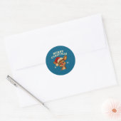 Christmas Reindeer Crochet Cute Merry Christmas Re Runder Aufkleber (Umschlag)