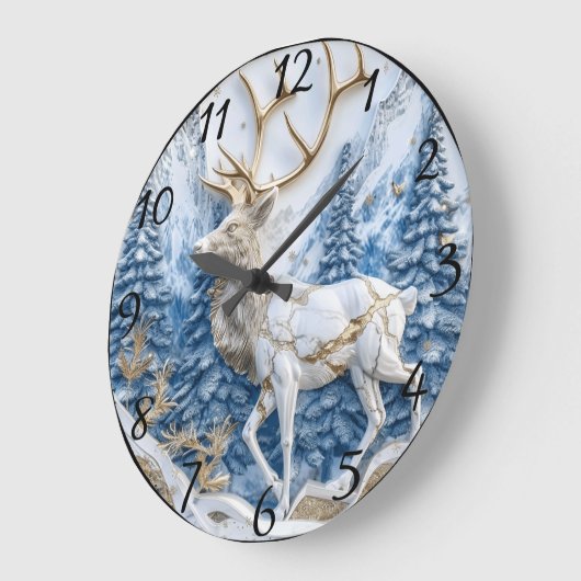 Christmas Reindeer Delight Décor Große Wanduhr (Winkel)