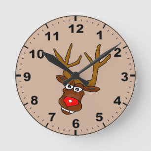 Christmas Reindeer design wall clocks Runde Wanduhr