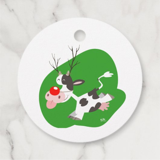 Christmas Reindeer Favor Tag Geschenkanhänger (Rückseite)