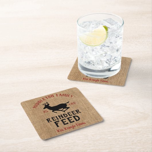 Christmas 🦌 Reindeer Fütterte Rechteckiger Pappuntersetzer (Vor Ort)