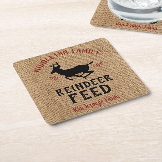 Christmas 🦌 Reindeer Fütterte Rechteckiger Pappuntersetzer (angewinkelt)