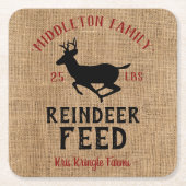 Christmas 🦌 Reindeer Fütterte Rechteckiger Pappuntersetzer (Vorderseite)