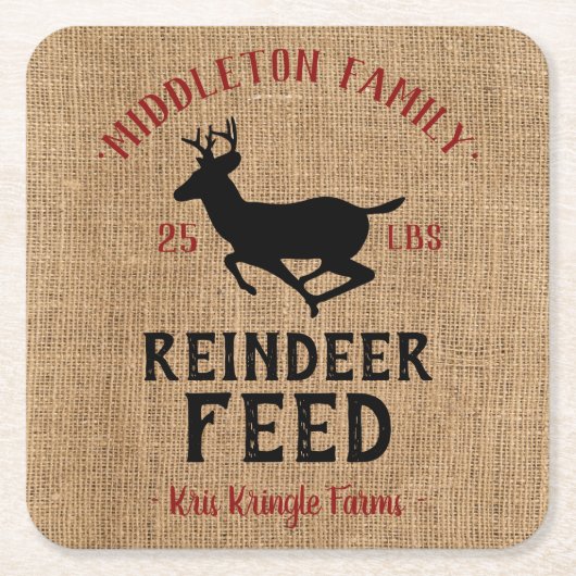 Christmas 🦌 Reindeer Fütterte Rechteckiger Pappuntersetzer (Vorderseite)
