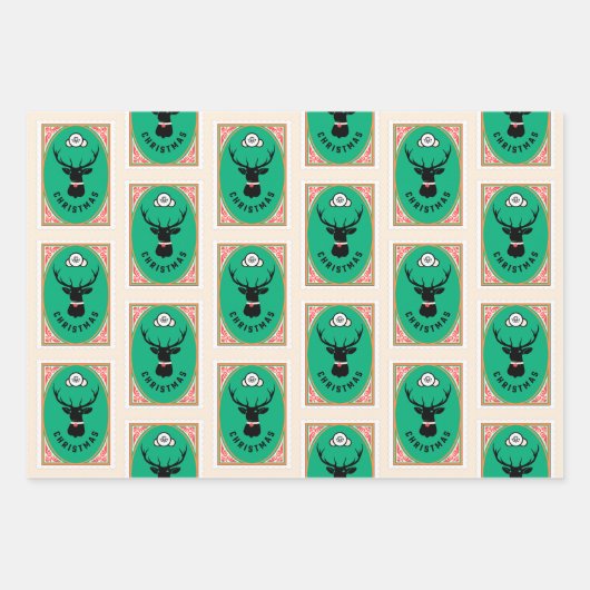 Christmas Reindeer  Geschenkpapier Set (Vorderseite 3)