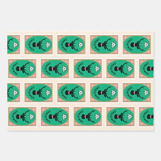 Christmas Reindeer  Geschenkpapier Set (Vorderseite 2)