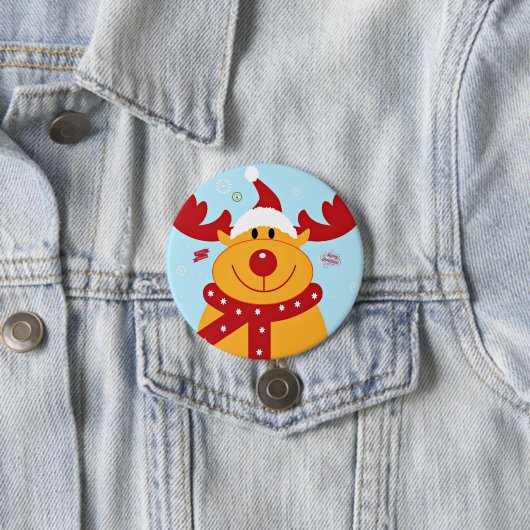 Christmas Reindeer Greetings Button (Beispiel)