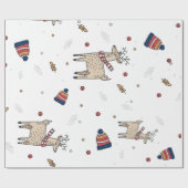 Christmas Reindeer Hats Pattern Geschenkpapier (Flach)
