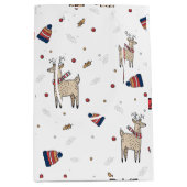 Christmas Reindeer Hats Pattern Mittlere Geschenktüte (Vorderseite)