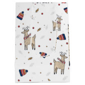 Christmas Reindeer Hats Pattern Mittlere Geschenktüte (Rückseite)