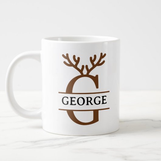 Christmas Reindeer holiday Mug, Custom winter Jumbo-Tasse (Links)