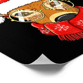 Christmas Reindeer Lights Gles Santa Hat Deer Xmas Poster (Ecke)