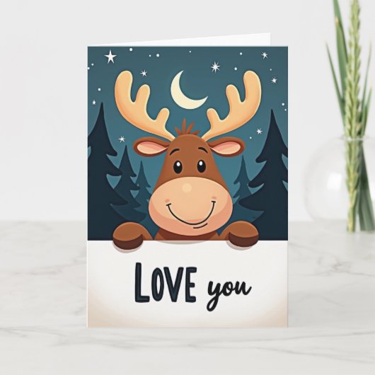 Christmas Reindeer Love Card Karte (Vorderseite)