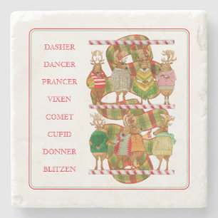 CHRISTMAS REINDEER Marble Stone Untersetzer