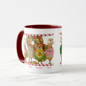 CHRISTMAS REINDEER Maroon Combo Tasse (Vorderseite Links)