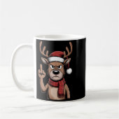 Christmas Reindeer Middle Finger Sarcastic Xmas Fu Kaffeetasse (Links)