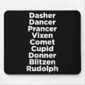 Christmas Reindeer Names - Uni-adults, Black, Smal Mousepad (Vorne)