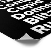 Christmas Reindeer Names - Uni-adults, Black, Smal Poster (Ecke)