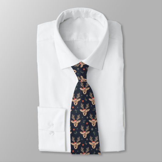 Christmas Reindeer Necktie Krawatte (Gebunden)