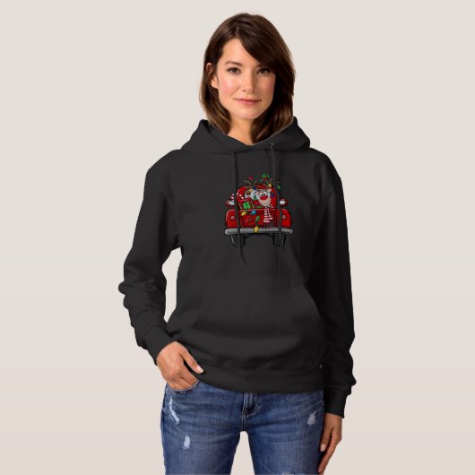 Christmas Reindeer on Truck Matching Xmas Pajamas Hoodie (Vorne ganz)