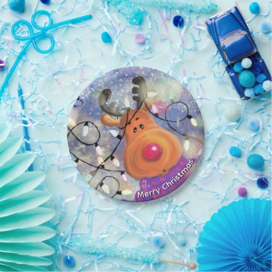 Christmas Reindeer Paper Plates Pappteller (Party)