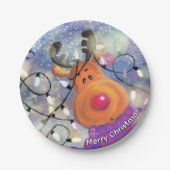 Christmas Reindeer Paper Plates Pappteller (Vorderseite)