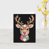 Christmas Reindeer Patchwork Men Women Kids Cute R Karte (Gelbe Blume)