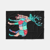 Christmas Reindeer Patchwork Reindeer Men Women Ki Fleecedecke (Vorderseite (Horizontal))