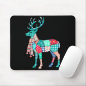 Christmas Reindeer Patchwork Reindeer Men Women Ki Mousepad (Mit Mouse)