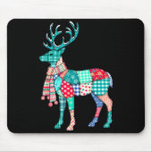 Christmas Reindeer Patchwork Reindeer Men Women Ki Mousepad (Vorne)
