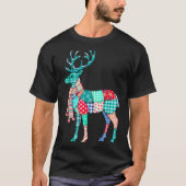 Christmas Reindeer Patchwork Reindeer Men Women Ki T-Shirt (Vorderseite)