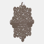 Christmas Reindeer Pattern Brown with Text Ornament Karte (Rechts)