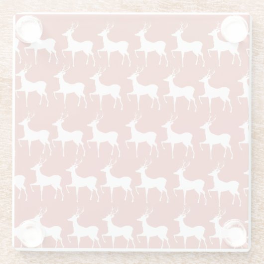 Christmas Reindeer Pattern Glass Coaster Glasuntersetzer (Rückseite)