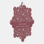 Christmas Reindeer Pattern Red with Text Ornament Karte (Rechts)