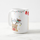 Christmas Reindeer – Powered by Hot Cocoa & Cheer Kaffeetasse (Vorderseite Links)
