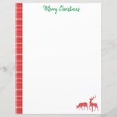 Christmas Reindeer Red Green Twill Kariertes Muste (Vorderseite)