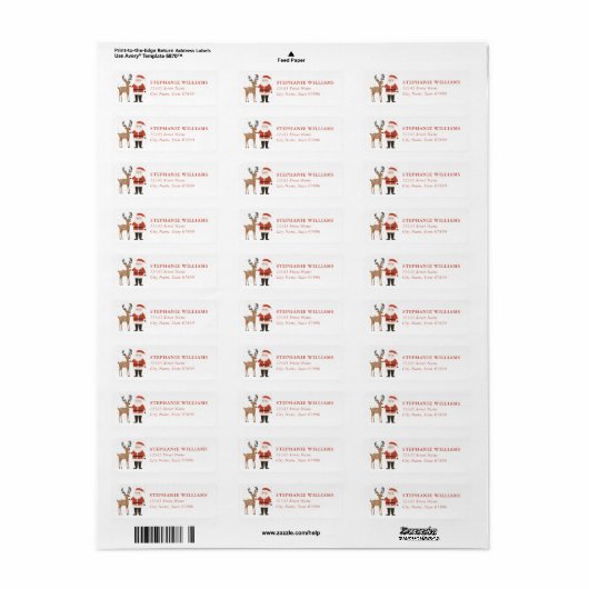 Christmas Reindeer Return Address Labels (Vorne)