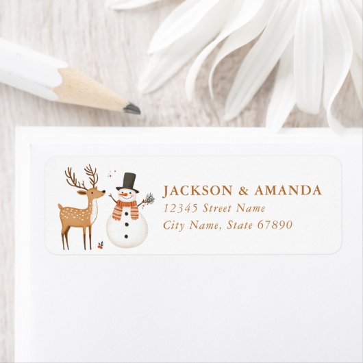 Christmas Reindeer Return Address Labels (Insitu)