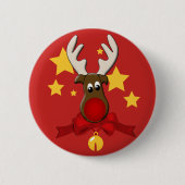 Christmas Reindeer Rudolph Button (Vorderseite)