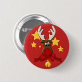 Christmas Reindeer Rudolph Button (Vorne & Hinten)