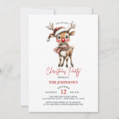 Christmas Reindeer Rudolph House Corporate Party Einladung (Vorderseite)