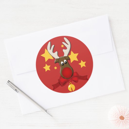 Christmas Reindeer Rudolph Sticker (Umschlag)