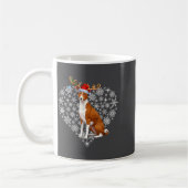Christmas Reindeer Santa Hat Basenji Lovers Xmas  Kaffeetasse (Links)