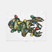 Christmas Reindeer Silhouette Camo Xmas Lights Men Fleecedecke (Vorderseite (Horizontal))