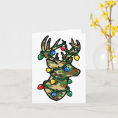 Christmas Reindeer Silhouette Camo Xmas Lights Men Karte (Gelbe Blume)