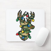 Christmas Reindeer Silhouette Camo Xmas Lights Men Mousepad (Mit Mouse)