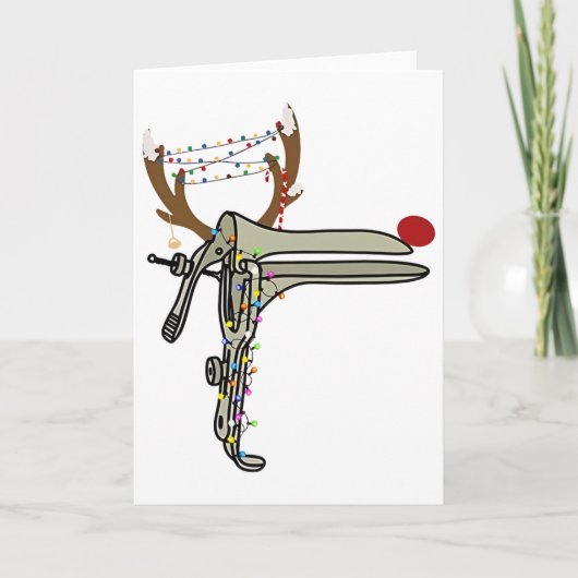 Christmas Reindeer Speculum Nurse Obgyn Obstetrics Karte (Vorderseite)