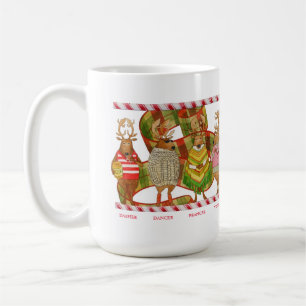 CHRISTMAS REINDEER Tall White Tasse