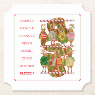 CHRISTMAS REINDEER Ticket Form Paper Untersetzer