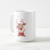 Christmas reindeer Two-Tone coffee mug Kaffeetasse (Vorderseite Links)